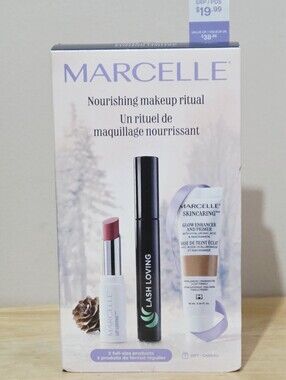 Marcelle Makeup Gift Set - Pink Lipstick, Black Mascara, Cream Primer